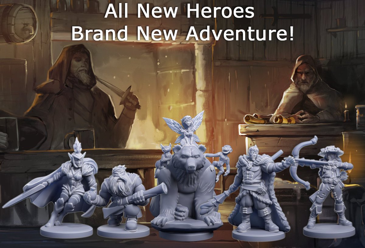 Yes, that's a fairy riding a bear with her cat and monkey friends and yes, that can be you in Tiny Epic Dungeons Adventures! kickstarter.com/projects/coe/t…