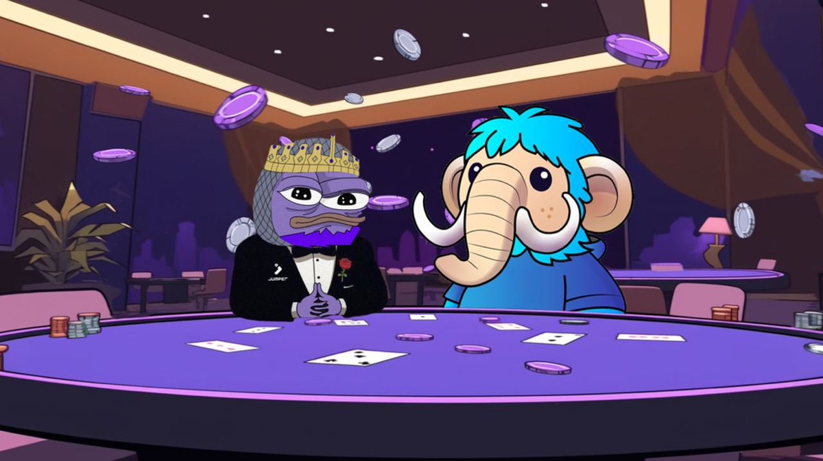 Jumper (@jumperexchange) on Twitter photo Jumper x Celestial Mammoth Poker Night 📢
We have teamed up with the chads from <a href="/CelestMammoth/">CelestialMammoth 🦣</a> to give away 10 WL spots for our weekly poker night 🔥
Event breakdown:
🗓️: February 26th 2025
🕰️: 5PM UTC
🎖️ Prize Pool
10 x Celestial Mammoth WL
100 USDC
Register now -> Jumper x Celestial Mammoth Poker Night 📢
We have teamed up with the chads from <a href="/CelestMammoth/">CelestialMammoth 🦣</a> to give away 10 WL spots for our weekly poker night 🔥
Event breakdown:
🗓️: February 26th 2025
🕰️: 5PM UTC
🎖️ Prize Pool
10 x Celestial Mammoth WL
100 USDC
Register now ->