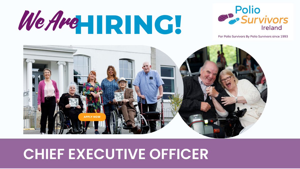 Polio Survivors Ireland wishes to recruit a Chief Executive Officer (CEO) to lead our strong and dedicated staff team. Full details are on our website, including how to apply: polio.ie/ceo-advert/