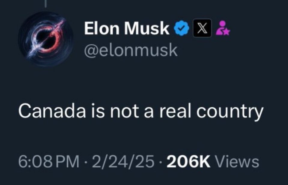Dear Elon Musk,

Go fuck yourself and your Canadian citizenship which will soon be revoked. 

Sincerely,
39,000,000 Canadians 🇨🇦