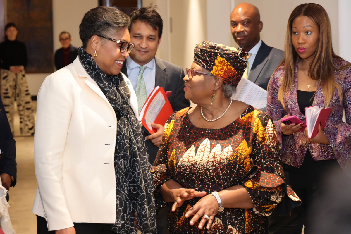 Ngozi Okonjo-Iweala (@noiweala) on Twitter photo Today we welcomed to the WTO, for her very first visit, H.E <a href="/SuminwaJudith/">Judith SUMINWA TULUKA</a>, Prime Minister of the Democratic Republic of the Congo (DRC). It was an occasion to discuss the situation with the conflict in the DRC as well as the DRC’s efforts to diversify its economy, add more value Today we welcomed to the WTO, for her very first visit, H.E <a href="/SuminwaJudith/">Judith SUMINWA TULUKA</a>, Prime Minister of the Democratic Republic of the Congo (DRC). It was an occasion to discuss the situation with the conflict in the DRC as well as the DRC’s efforts to diversify its economy, add more value