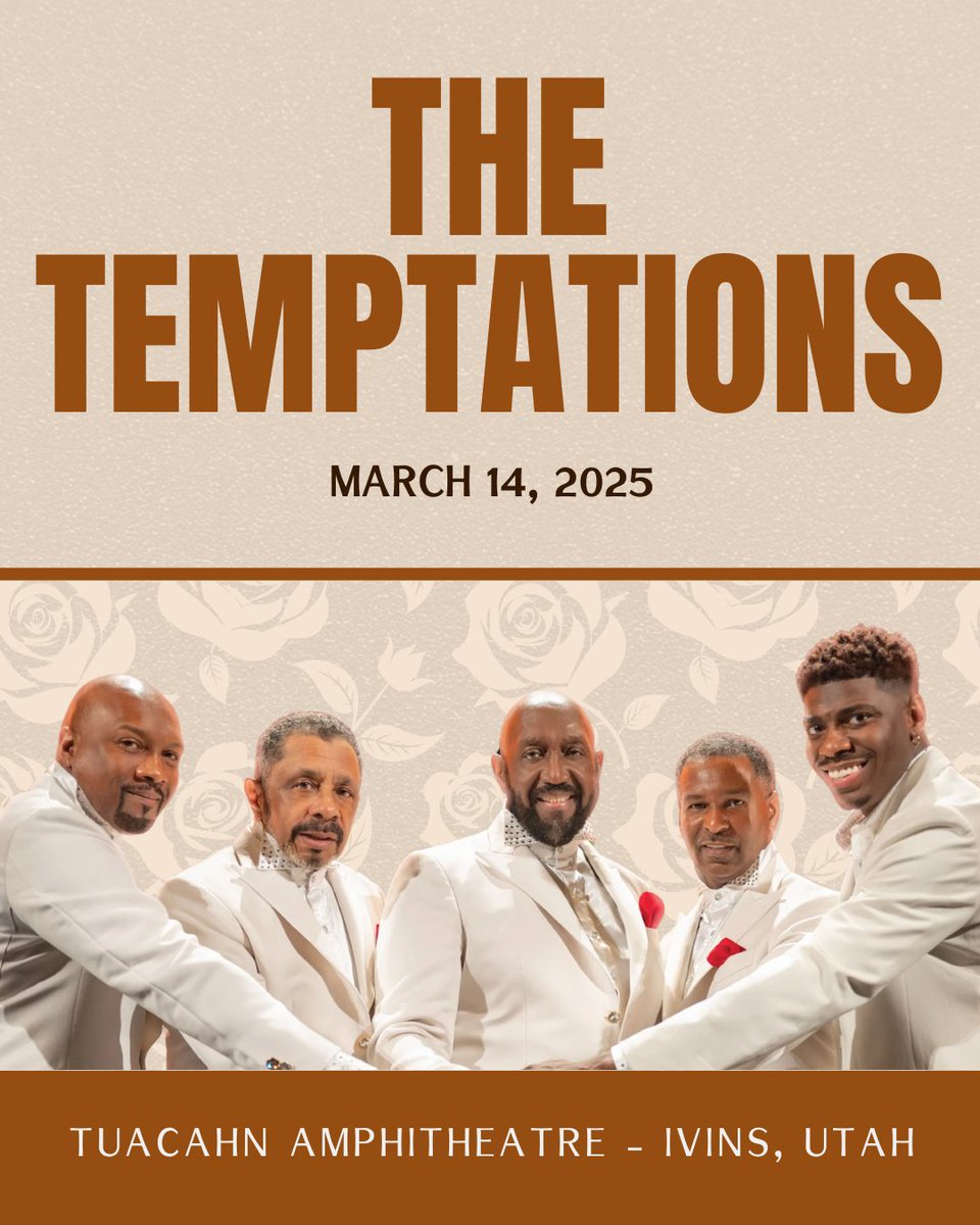 The legendary #Temptations are bringing their iconic sound to #TuacahnAmphitheatre on March 14, and you don’t want to miss it! Book your stay at #TheInnatEntrada for the perfect encore to an unforgettable evening. bit.ly/3yxlYkV
