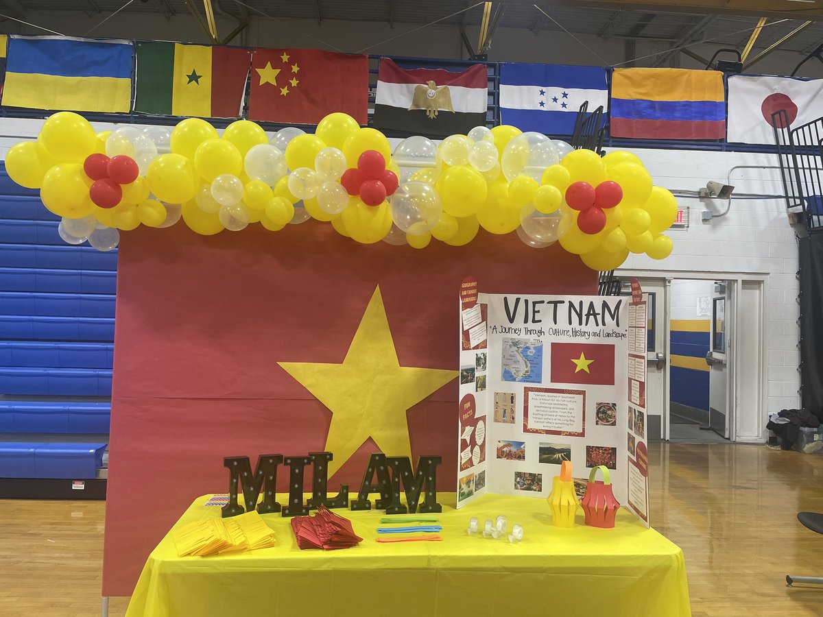 Tupelo Public Schools has a Festival of Nations each year. Each school highlights a country for students to learn about. They also can create a pierce of art from that country. Milam is teaching Vietnam. Thanks to Ms. Donald and Ms. Carson for creating this!  #TPSD