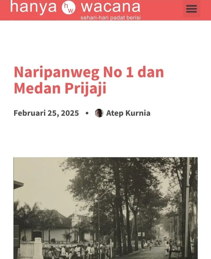 Tentang jejak-jejak kehadiran koran "Medan Prijaji" yang dikelola R.M. Tirto Adi Suryo di Jalan Naripan No. 1 (Naripanweg No. 1). Ini tautannya:

hanyawacana.id/naripanweg-no-…

#bandung #bandoeng #naripanweg  #naripan #medanprijaji #tirtoadhisoerjo  #pramoedyaanantatoer #pram