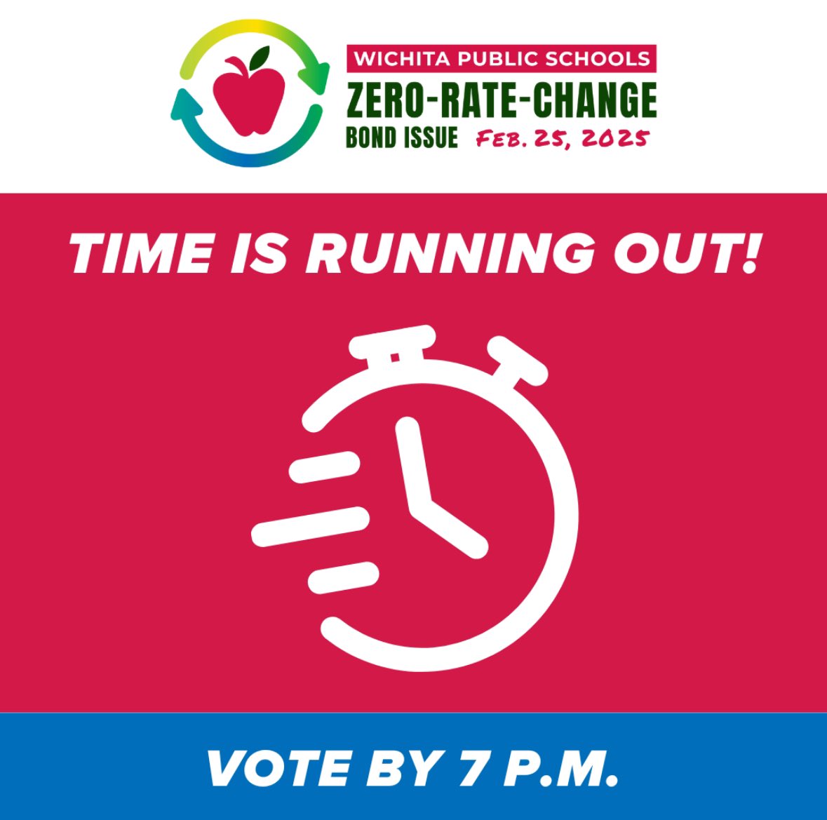 Only a couple hours left to vote! Take a moment to learn about how the WPS bond issue will:

📢 Reduce costs by retiring old buildings
📢 Provide updated career training facilities
📢 Strengthen schools &amp; our city for the future

Polls close at 7 p.m.