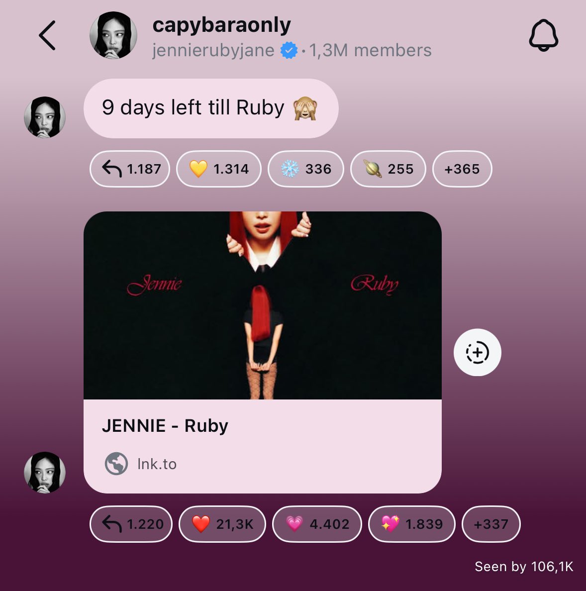 jenniepics's tweet photo. jennie’s instagram broadcast channel update

“9 days left till Ruby 🙈”
“https://t.co/zWRgESmpfd” https://t.co/XXandH2iiM