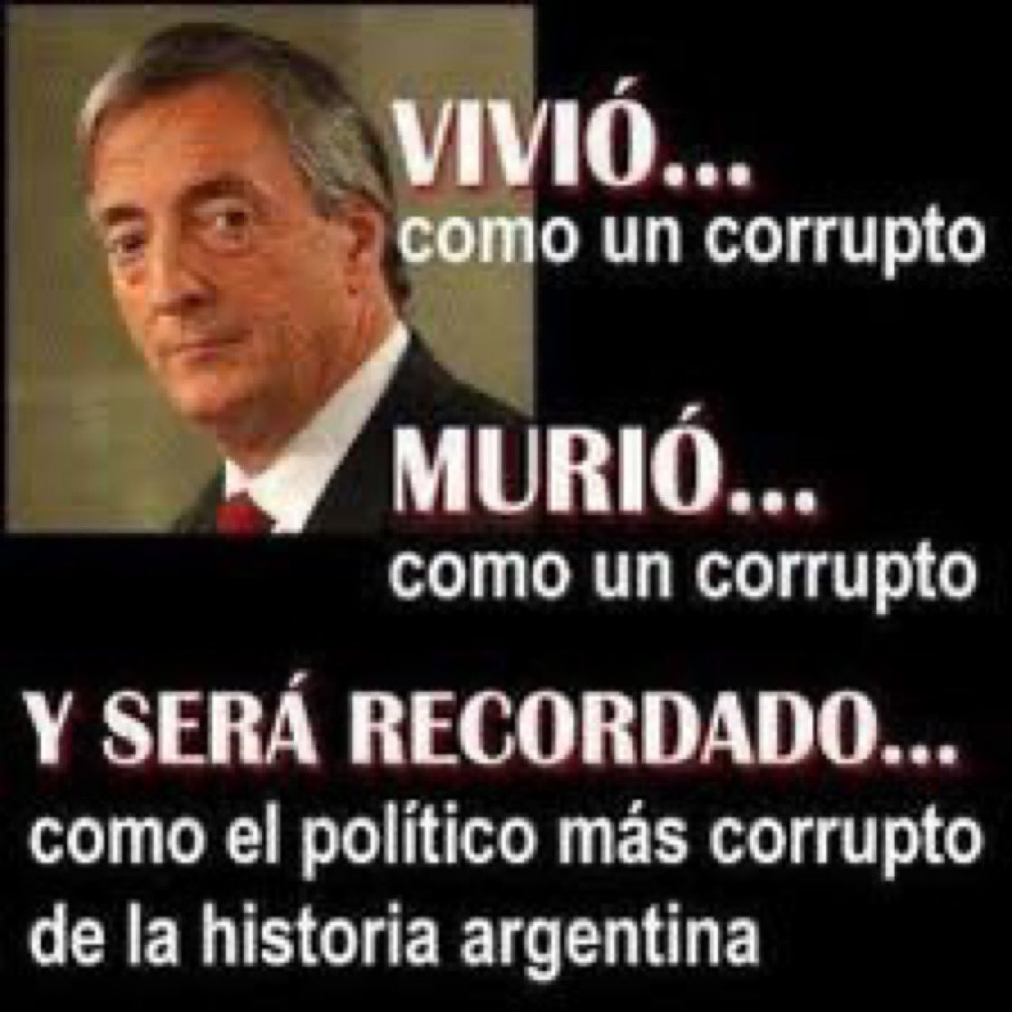 JonatanVialeXD's tweet photo. Néstor Kirchner será recordado como el corrupto más grande de la historia de este país junto a su mujer la condenada Cristina. Compartí si estás de acuerdo 👌 https://t.co/doDcacdOhY