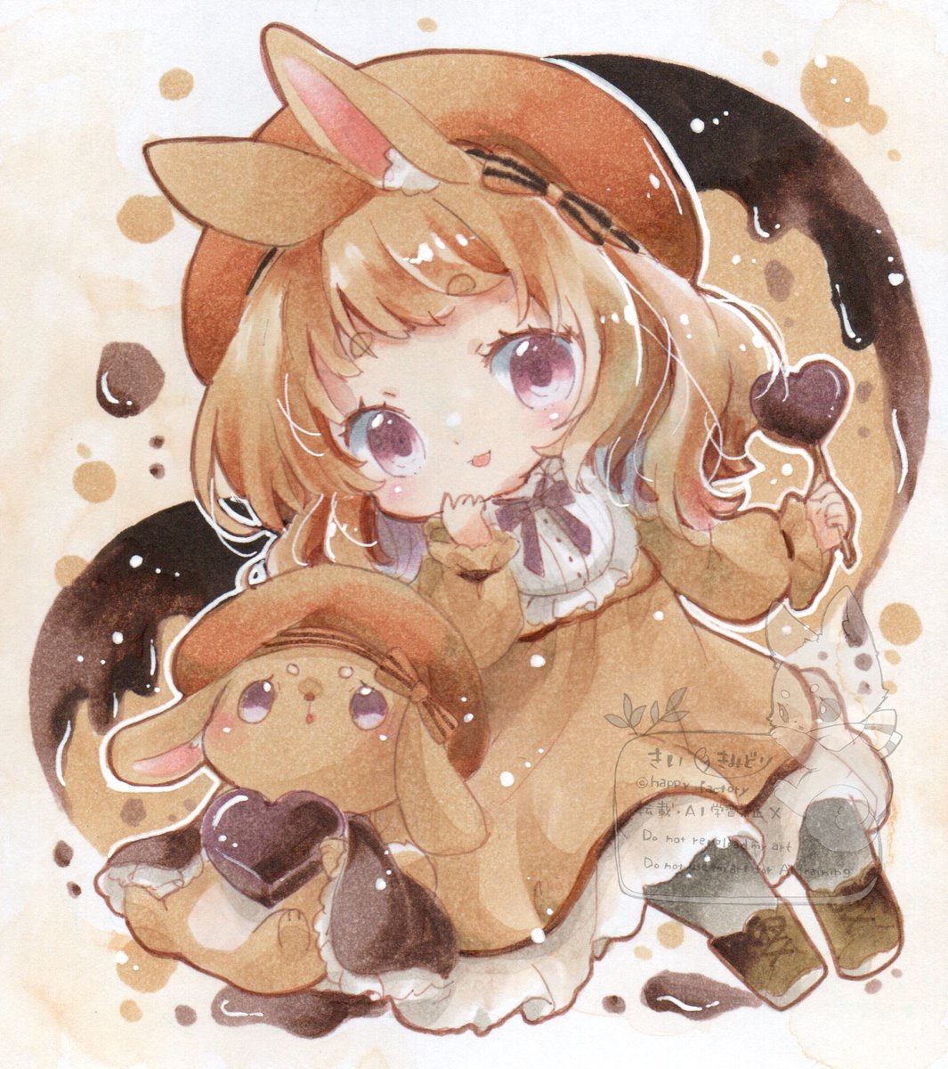 「チョコうさちゃん 」|きい(きみどり)のイラスト