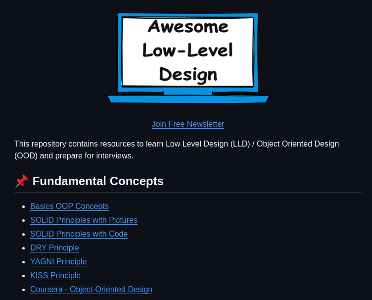 Resources for learning low-level design and interview prep
