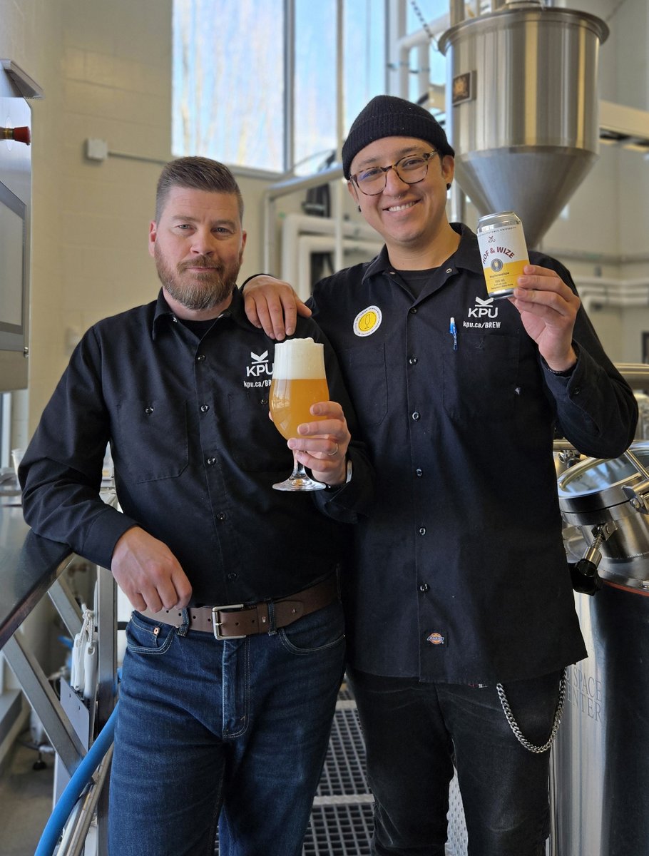 🍺💥NEW KPU SIGNATURE SERIES RELEASE🍺💥   Check out the latest Signature Series beer—HOF &amp; WIZE HOPFENWEISSE—and meet the student brewers, Will and Efren.

FEB. 28
HOF &amp; WIZE
355 ml Can | $2.75

KPU Brew Lab
FRI 1-6PM
20901 Langley Bypass
<a href="/KwantlenU/">KwantlenU</a>

#KPUBrew #SignatureSeries
