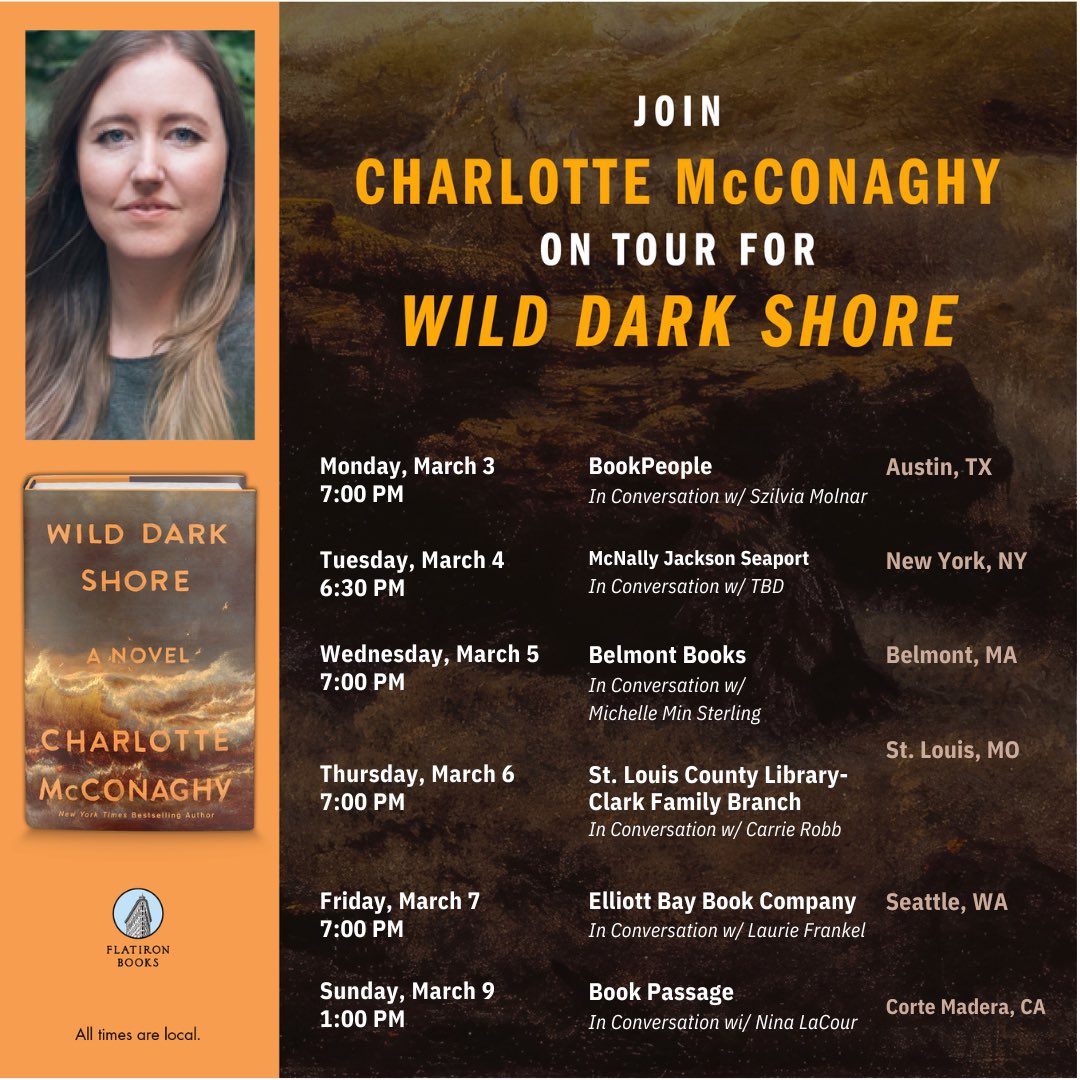 Charlotte McConaghy (@charmcconaghy) on Twitter photo I’m headed for America to celebrate the release of my new novel Wild Dark Shore and would love to see you. Tour stops below 👇 <a href="/Flatironbooks/">Flatiron Books</a> I’m headed for America to celebrate the release of my new novel Wild Dark Shore and would love to see you. Tour stops below 👇 <a href="/Flatironbooks/">Flatiron Books</a>
