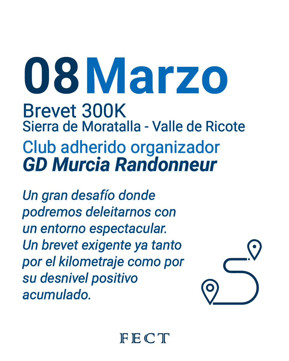 Próxima #brevet #murcia #murciacicloturismo , club adherido organizador <a href="/ultraciclismo/">Murcia Randonneurs</a>    --- Inscripciones abiertas Track recorrido en murciaultraciclismo.com/brevets/brevet… … #ultraciclismo #fect #cicloturismo #brevets #ultracycling #brevets2025 #conbicimurcia