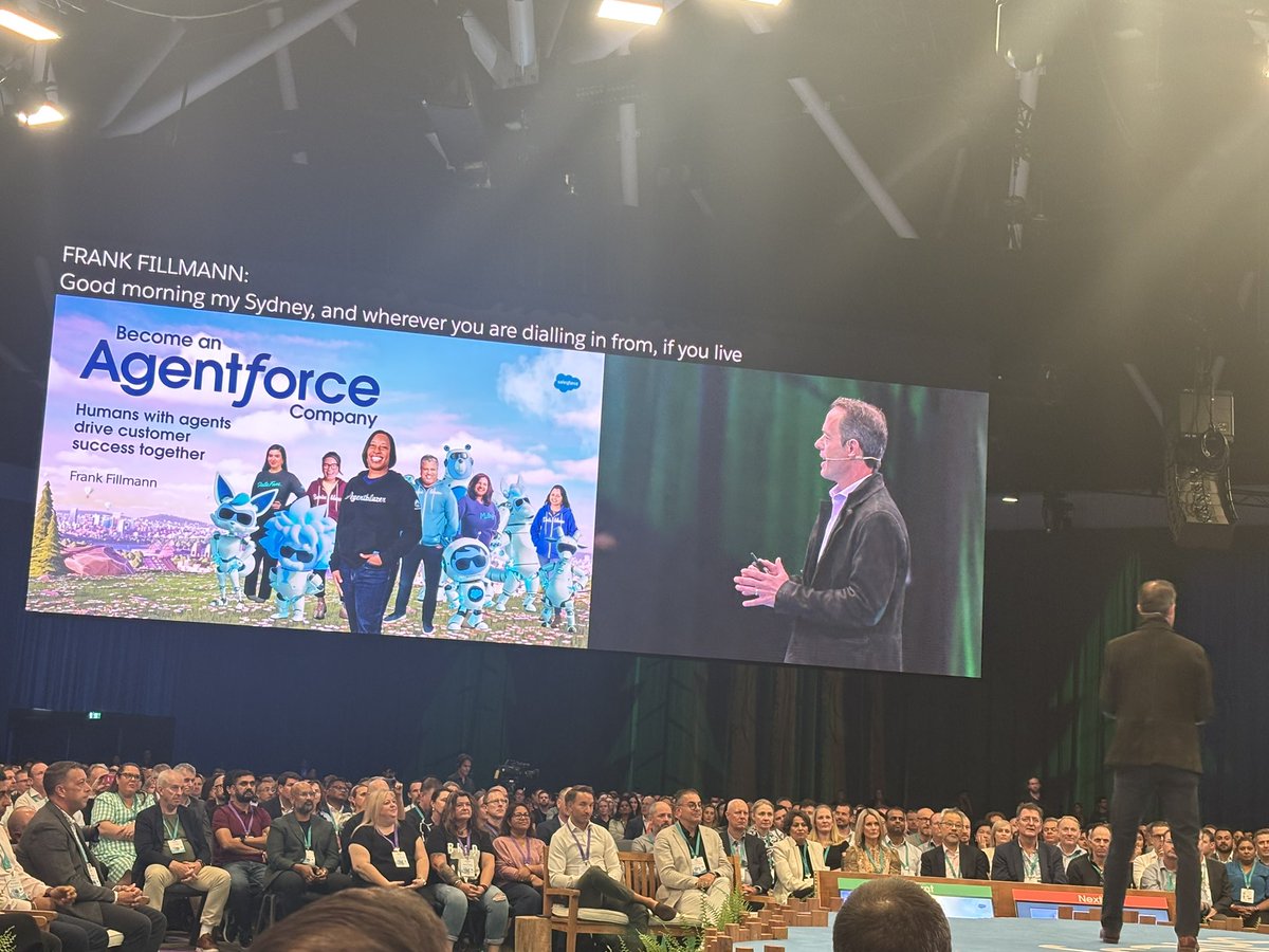 gauravkheterpal's tweet image. And we are underway with the keynote at Agentforce Sydney World Tour!

Frank Filmann absolutely smashing it!👏🏻

#Salesforce #SalesforceTour #Agentforce