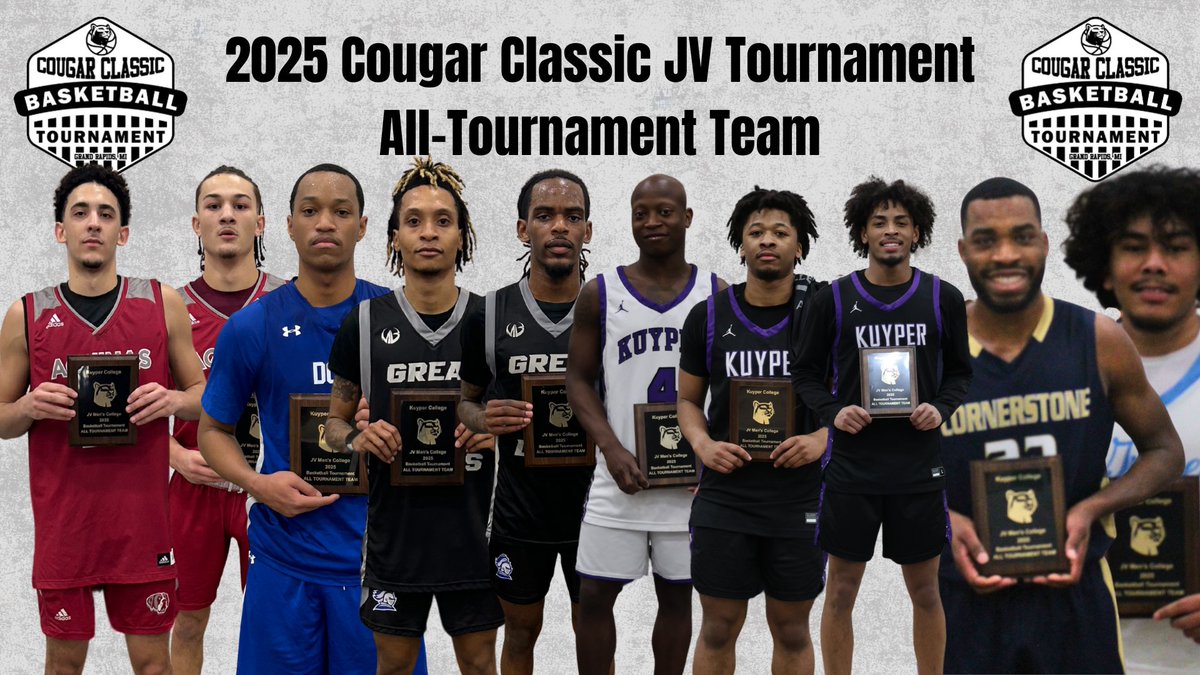 We would like to recognize our All-Tournament team from this year's Cougar Classic! 

T. Jefferson - AQ
Y. Elghawy - AQ
J. Willingham - CCC
R. Fry - GL
K. Wilson - GL
Z. Jackson - KC Gold
T. Murphy - KC Purple
L. McCullough - KC Black
S. Givens - CU 
J. Hardy - GCU

Congrats!