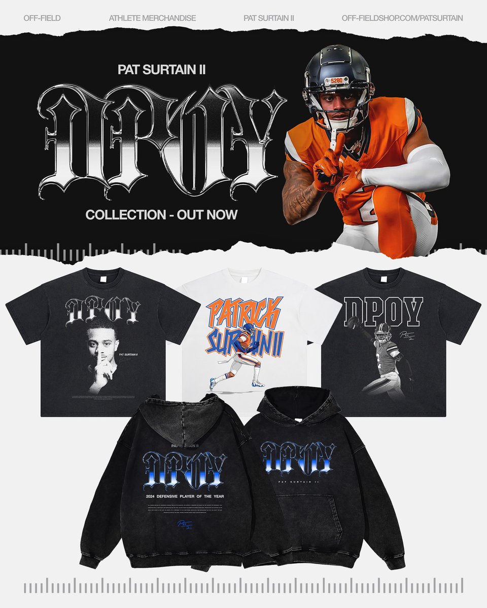 PatSurtainll's tweet image. Thank y’all for the support this year!
Shop my DPOY collection, available for a LIMITED time! 🏝️🎮
off-fieldshop.com/patsurtain