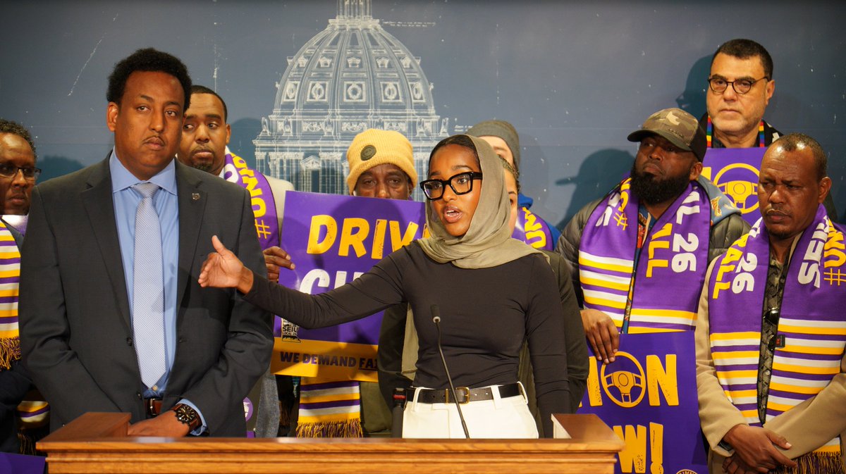 SEIU Local 26 (@seiu26) on Twitter photo Drivers organized in Massachusetts, and we’re next! 💪🚗 Today, we launched the fight for a bill to give MN Uber & Lyft drivers the freedom to organize. Special thanks to <a href="/samakabforhouse/">Rep. Samakab Hussein 🇺🇸</a> and Sen. <a href="/ZaynabMMohamed/">Zaynab Mohamed</a> for leading in #mnleg! #BetterInAUnion Drivers organized in Massachusetts, and we’re next! 💪🚗 Today, we launched the fight for a bill to give MN Uber & Lyft drivers the freedom to organize. Special thanks to <a href="/samakabforhouse/">Rep. Samakab Hussein 🇺🇸</a> and Sen. <a href="/ZaynabMMohamed/">Zaynab Mohamed</a> for leading in #mnleg! #BetterInAUnion
