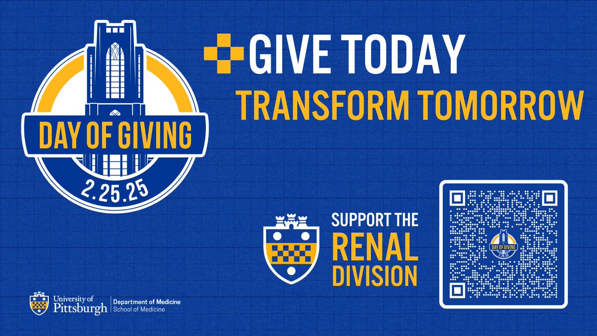 Univ of Pitt Center for Kidney Research (@pittkidneyctr) on Twitter photo Whoever is running the <a href="/PittDeptofMed/">PittDeptofMed</a> X acct today is on it!
Let’s go, team us! #PittDayofGiving Follow our GR code straight to helping our Kidney Team! 
#SidneyTheKidney thinks you should! Whoever is running the <a href="/PittDeptofMed/">PittDeptofMed</a> X acct today is on it!
Let’s go, team us! #PittDayofGiving Follow our GR code straight to helping our Kidney Team! 
#SidneyTheKidney thinks you should!