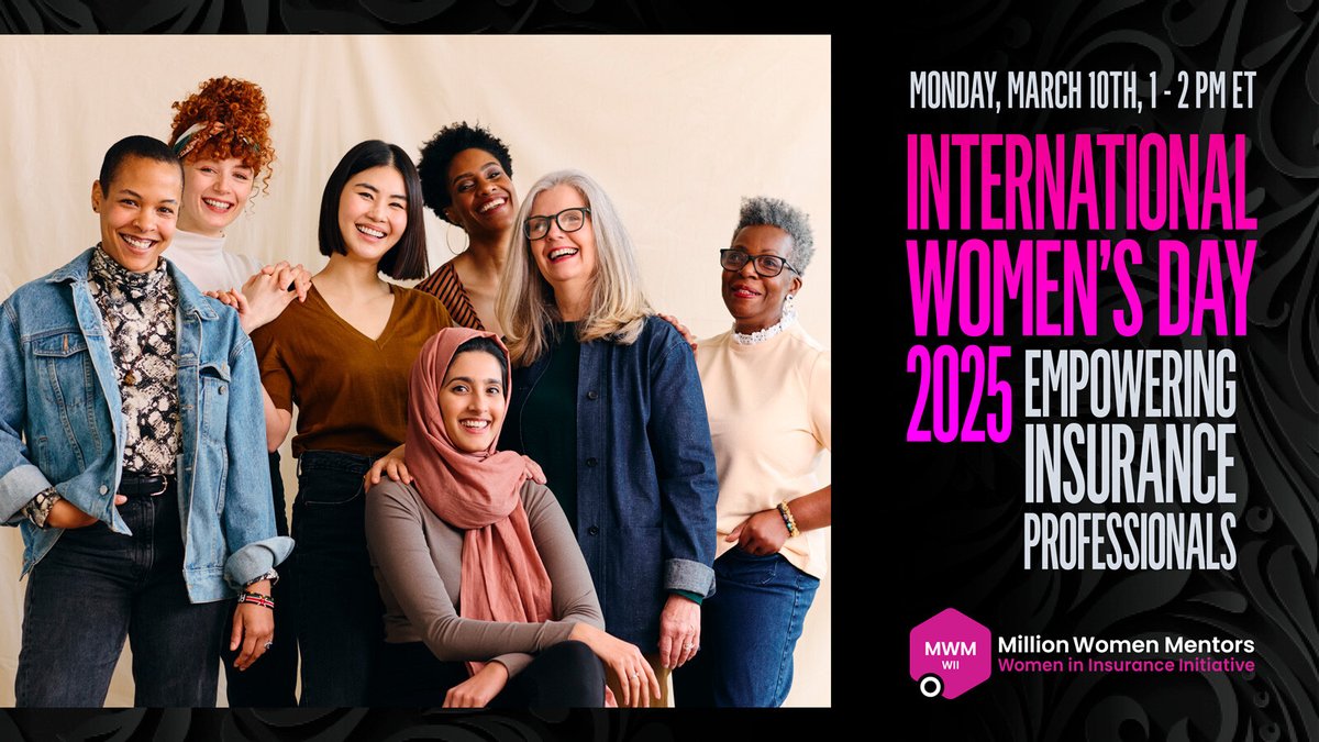 Celebrate #IWD2025 with Women in Insurance &amp; Million Women Mentors! Join us for a live roundtable discussion on progress, action &amp; advocacy in the insurance industry. We’ll dive into how we can lead with intention &amp; champion each other. Register today!
hubs.ly/Q038g8J-0