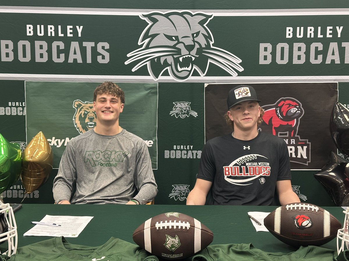Kole Emplit (@koleemplit) on Twitter photo A pair of Burley Bobcats off to the Frontier Conference 🏈
Kendrix Knobbe (<a href="/KnobbeKendrix/">Kendrix Knobbe</a>) ➡️ Rocky Mountain
Mack Jensen (<a href="/MackJensen_12/">Mack Jensen</a>) ➡️ Montana Western.
More on these guys tonight on KMVT.
#IDpreps A pair of Burley Bobcats off to the Frontier Conference 🏈
Kendrix Knobbe (<a href="/KnobbeKendrix/">Kendrix Knobbe</a>) ➡️ Rocky Mountain
Mack Jensen (<a href="/MackJensen_12/">Mack Jensen</a>) ➡️ Montana Western.
More on these guys tonight on KMVT.
#IDpreps