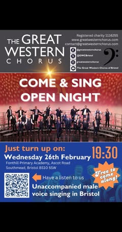 Do you live in or near #Bristol, are you male, and do you  fancy singing with other men?  Come along to our open night!  Weds 26th Feb, 19:30, details below!  #acapella <a href="/MakingMusic_UK/">Making Music UK</a> <a href="/singBABS/">BABS</a>