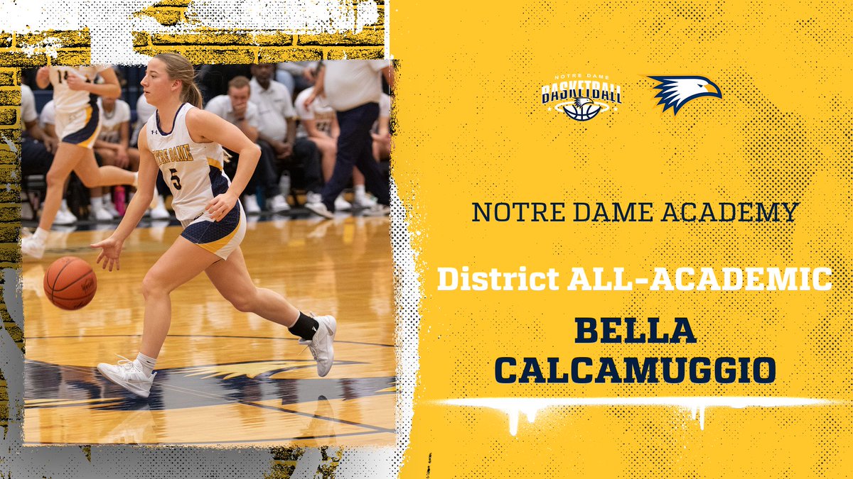 NDAEagleSports's tweet photo. Congratulations to
@NDAbasketball
varsity player Bella Calcamuggio '25 on earning
District All-Academic!🦅🏀 #GoNDAEagles #AllGirlsAllMighty https://t.co/Rh76ERuMzD