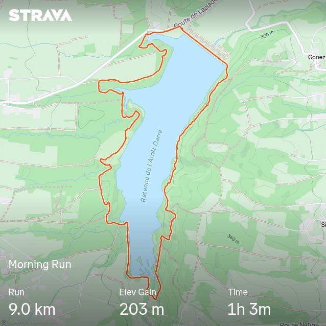 calumsden's tweet photo. Slow, muddy, wet and windy loop around Lac de l’Arrêt Darré today #running https://t.co/gNLtMMC83Y