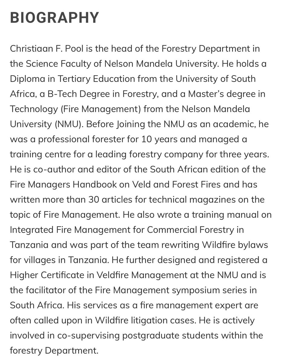 Join us in Algés, Portugal in June 2025

FIRE IN THE EARTH SYSTEM

KEYNOTE SPEAKERS

firecongress.eu

CHRISTIAAN F. POOL
Head of Forestry Department, Nelson Mandela University.  #fire #portugal #alges #fireintheearthsystem