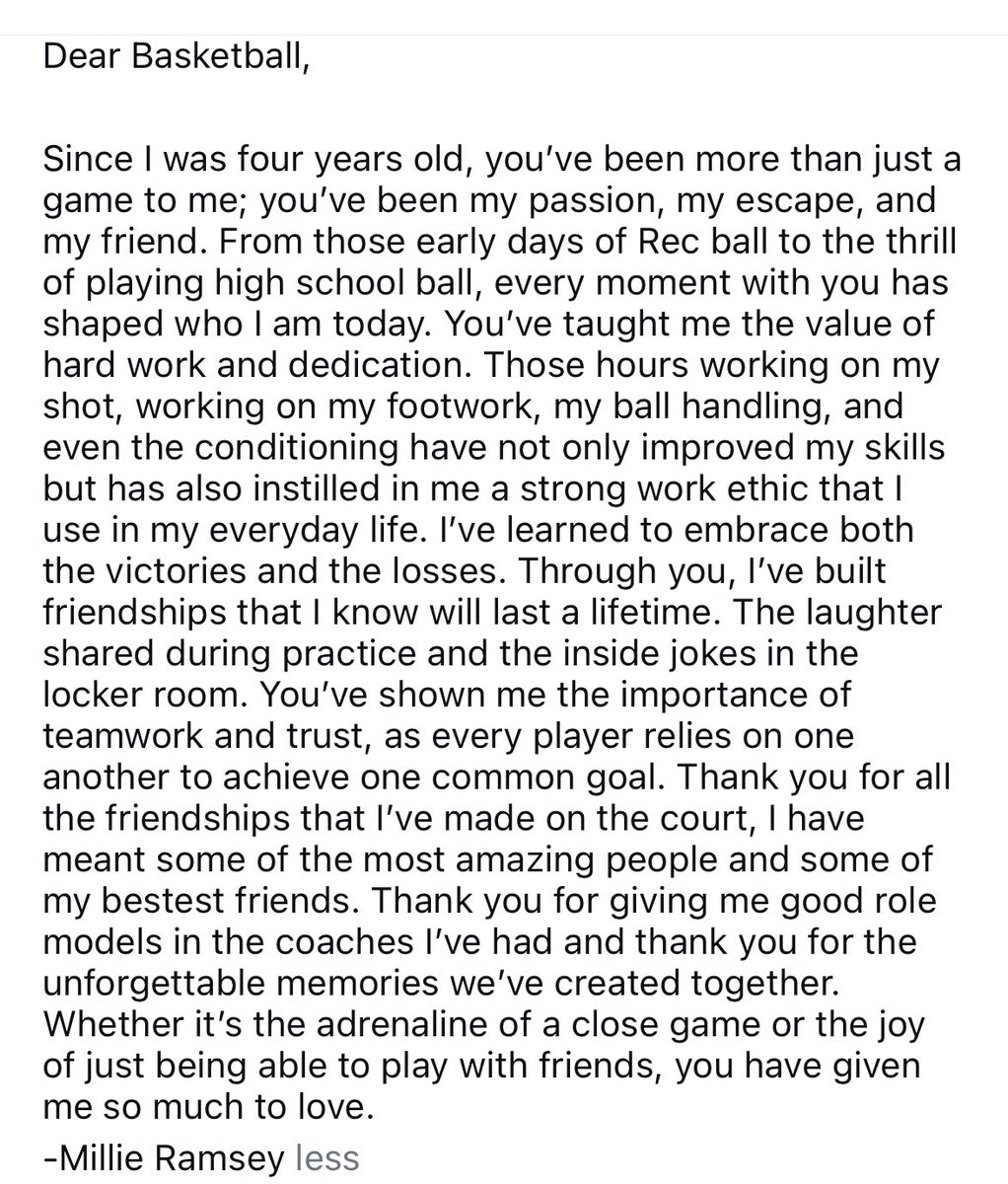 Hayden Girls Basketball (@haydengirlsbbal) on Twitter photo πππSr. Salute #οΈβ£1οΈβ£0οΈβ£π€©
<a href="/ameliajramsey/">Amelia Ramsey</a> We are so blessed to have Millie as a part of #US! She lights up a room with her smile and lights up the court with her athleticism! Millie reached the milestone of 1,000 pts. early in the season. Her future is as bright as she is! Weπ10! πππSr. Salute #οΈβ£1οΈβ£0οΈβ£π€©
<a href="/ameliajramsey/">Amelia Ramsey</a> We are so blessed to have Millie as a part of #US! She lights up a room with her smile and lights up the court with her athleticism! Millie reached the milestone of 1,000 pts. early in the season. Her future is as bright as she is! Weπ10!