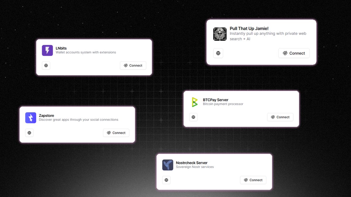 getAlby's tweet photo. Hub's Store increased by 5 great apps that you can connect to your node 🚀
Welcome @lnbits @BtcpayServer @PullThatUpJ_AI @nostrcheckme #ZapStore - It makes it already 30 apps with linking instructions!
🔌Full list of projects supporting @nwc_dev is at https://t.co/PvLYlWXobY https://t.co/DryWrSOqRa