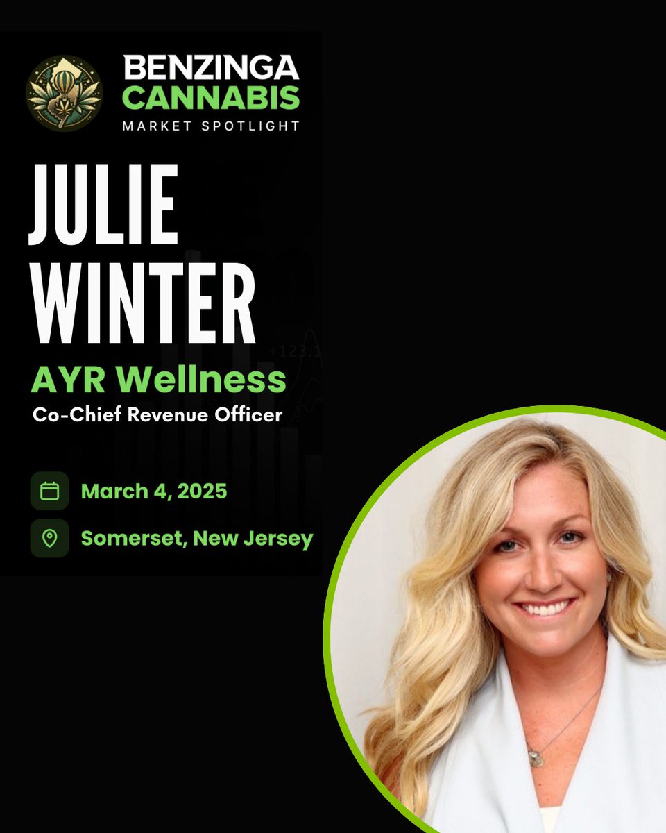 Join us at the <a href="/BzCannabis/">Benzinga Cannabis</a> Market Spotlight Series in New Jersey on March 4th!

AYR's Co-Chief Revenue Officer, Julie Winter will share insights on the "Turning 2024 Wins into 2025 Records: How Your Business Can Drive Market Growth" panel. See you there!