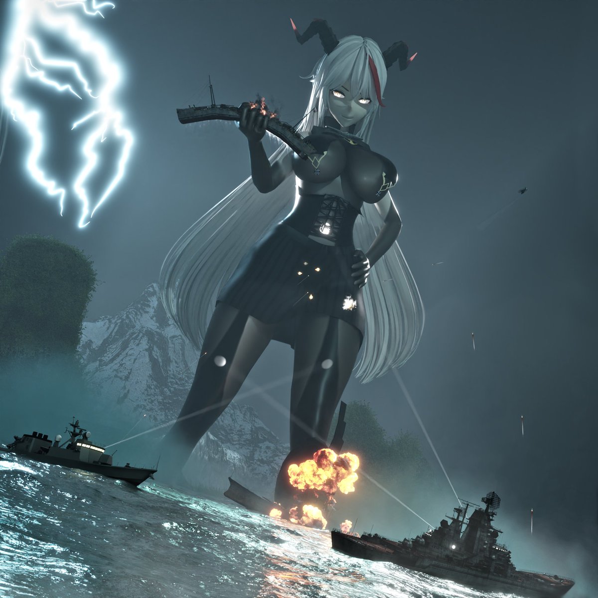 Codex_Invicta's tweet image. Made a thing with one of my fav boat waifus aka Ägir from Azur Lane~