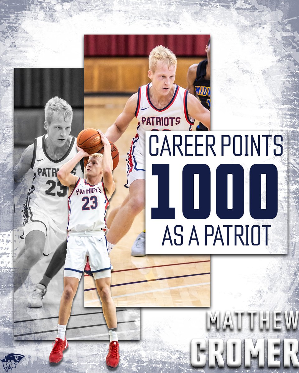 Matthew Cromer scored his 1000th point against Bethel on Saturday, becoming the 27th Patriot in program history to earn this honor!! #OneBigTeam