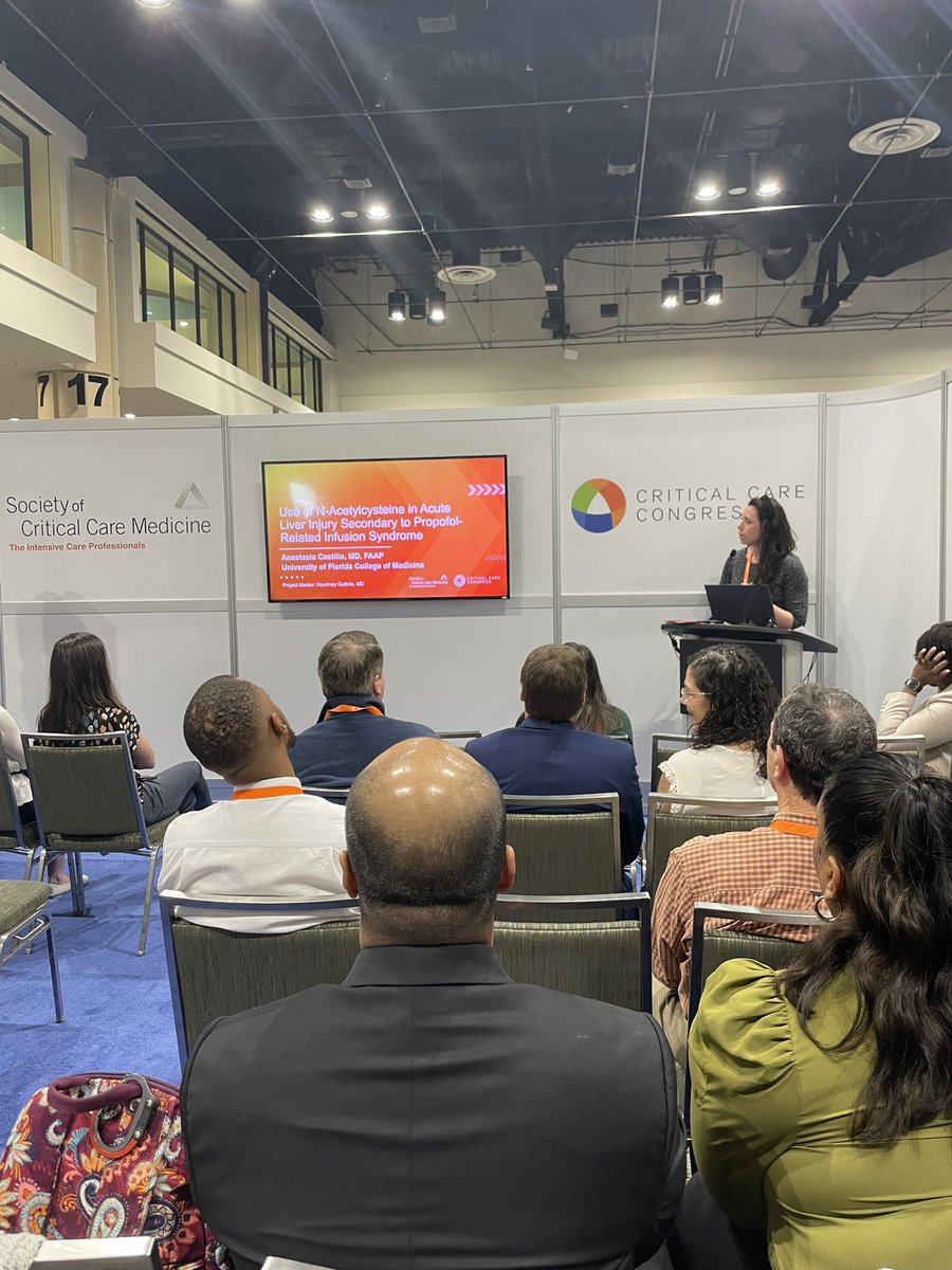 Fellow representation here at SCCM presenting on NAC Use for PRIS-related hepatic injury! Go Anastasia! #PedsICU #SCCM2025