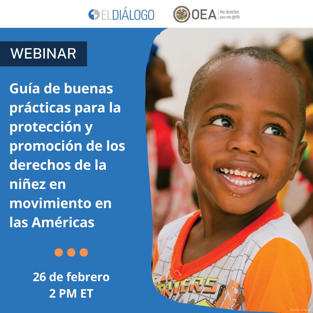 🚨 ¡MAÑANA! 🚨

Les invitamos al webinar de buenas prácticas de #NiñezMigrante donde se presentarán algunas de las 11 experiencias destacadas de la #Guía, que contribuyen a la protección de los derechos de los NNAs en movimiento en LAC.

Inscripciones: bit.ly/4gCuMJs
