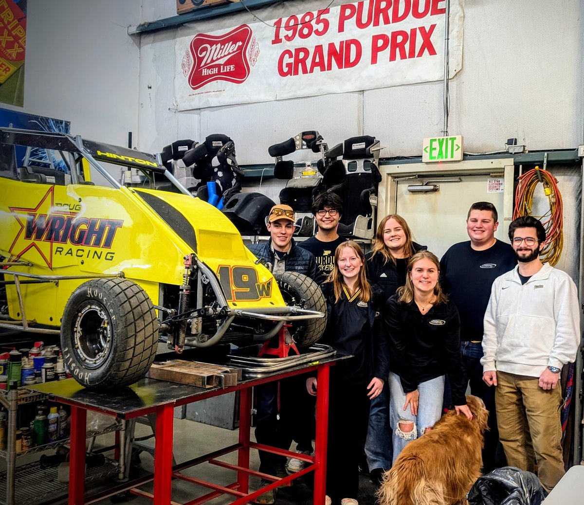 DougWright19's tweet photo. We had a great time hosting the Purdue Grand Prix Senior Board at the shop.  A great group of college students who oversee all aspects of the Greatest Spectacle in College Racing, the Purdue Grand Prix! 🏁
#PurdueGrandPrix #Race68 #BoilerUp #Purdue https://t.co/YkREjdnSbd