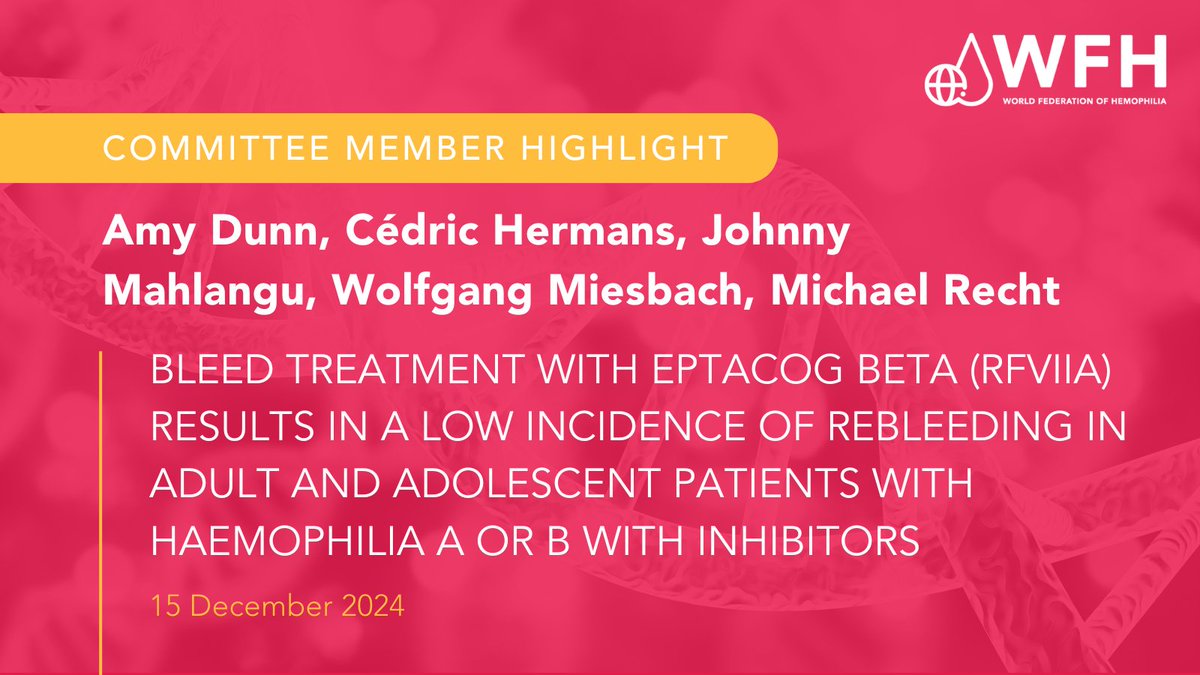 📢 A post-hoc analysis phase 3 study shows low rebleeding rates and effective control of mild/moderate bleeding episodes with eptacog beta in people with #hemophilia with inhibitors. Read the study: bit.ly/3QFZK8Z