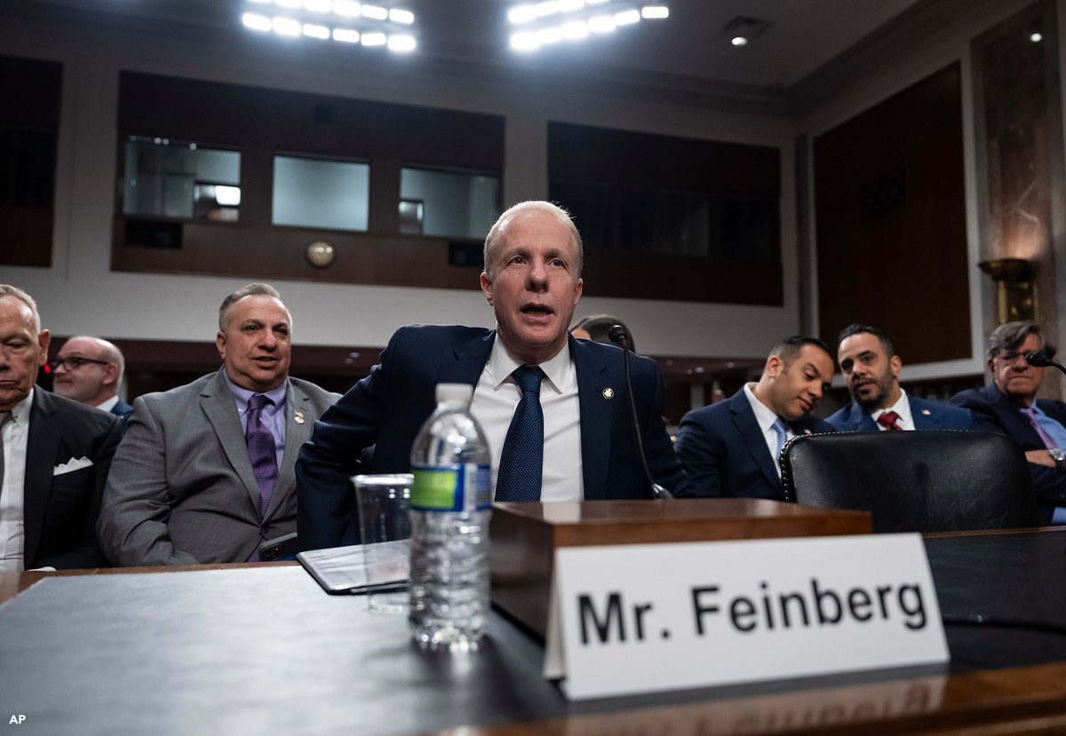 📷: Stephen Feinberg, President Donald Trump's choice to be deputy secretary of defense, appears before the Senate Armed Services Committee for his confirmation hearing, on Capitol Hill in Washington, Feb. 25, 2025.

📷: AP