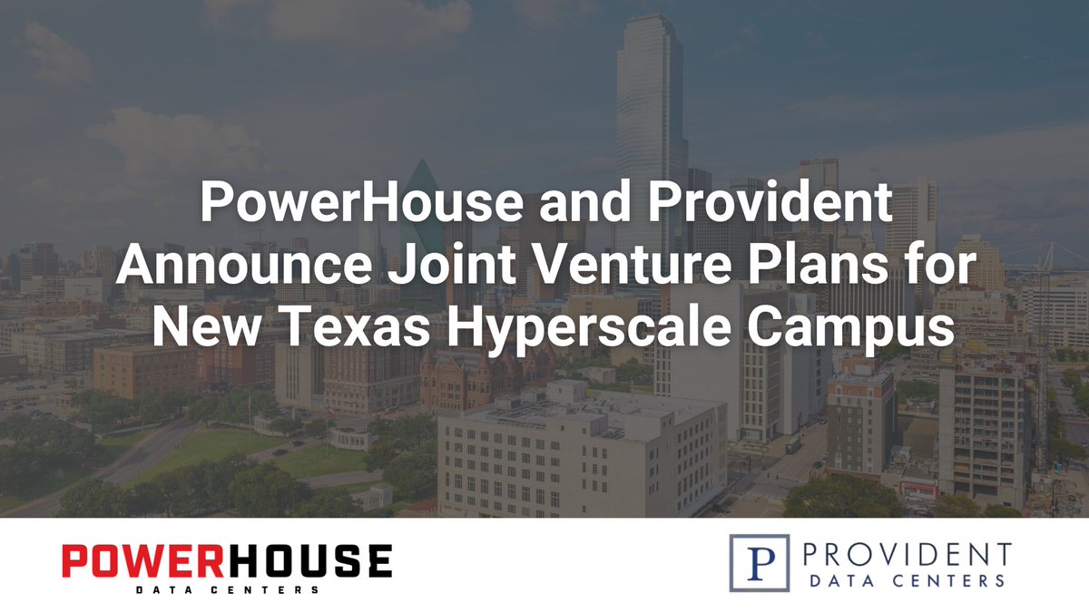 NEWS: PowerHouse Data Centers and Provident Data Centers have announced a joint venture to develop a next-generation hyperscale data center campus in Grand Prairie, Texas.

Read more in today's release: powerhousedata.com/news/powerhous…
