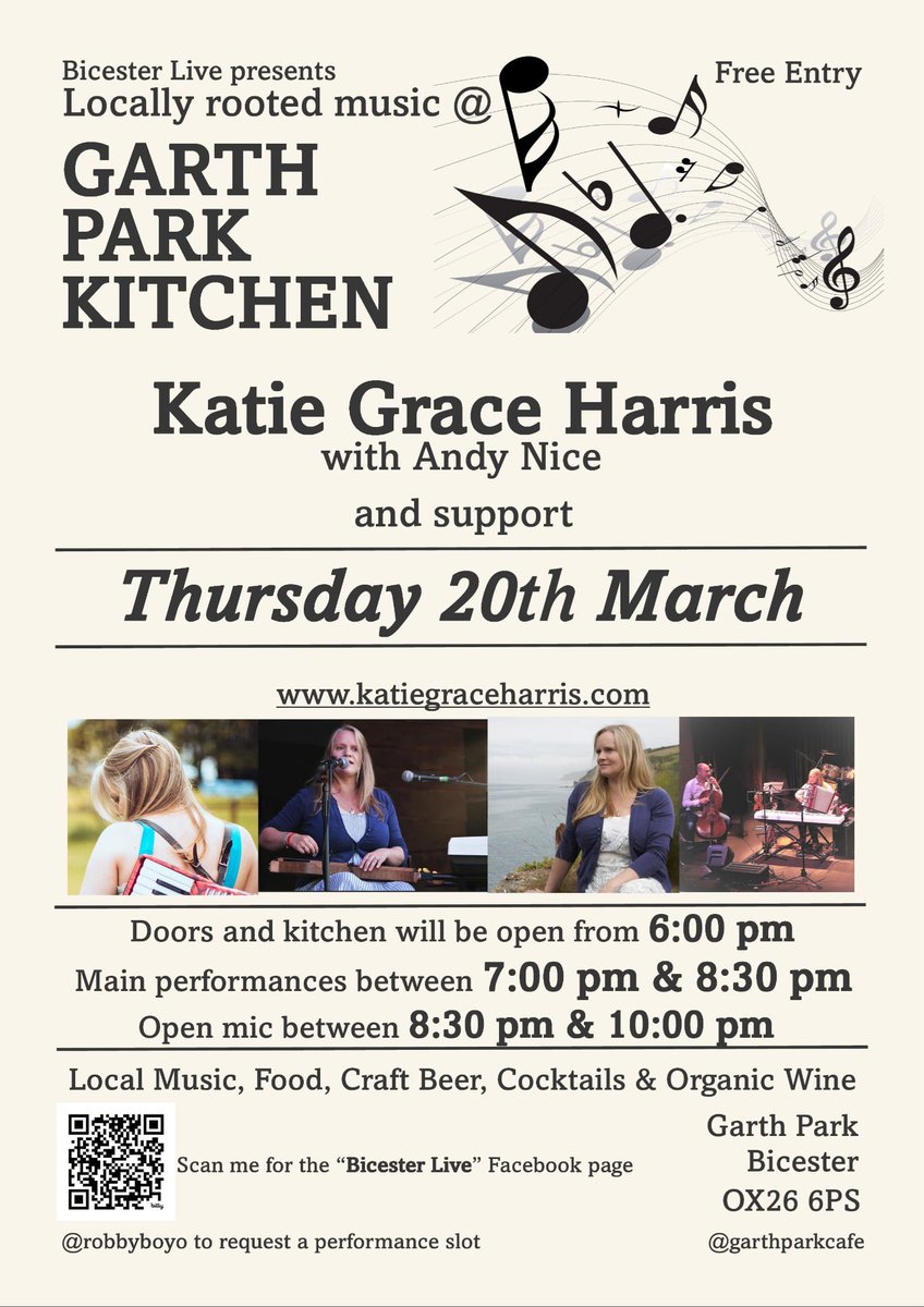 Next gig: BICESTER - woo hoo! 
Great to have a new live music venue in Bicester 😊 Andy Nice and I will play a one hour set with a support to start and floor spots to finish. FREE entry with food and a bar available 🎹🎶🪗❤️