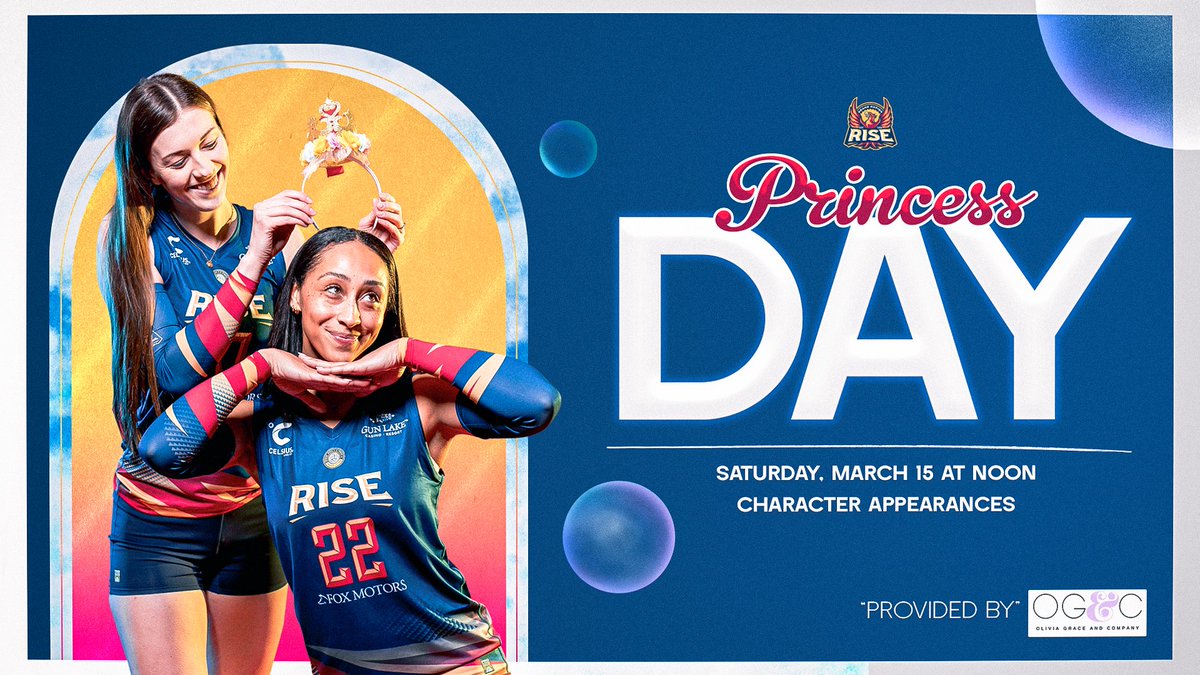 Calling Royal Subjects of all ages! Experience the joy, laughter, and happily ever after with your favorite fairytale friends on Saturday, March 15th at Noon.

It’s Princess Day with the Rise! Come meet your favorite characters courtesy of Olivia Grace &amp; Company and have a