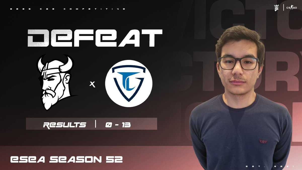 NØRDICS Esports (@nordicsesports_) on Twitter photo 💥Resultado final💥
Sofremos hoje uma derrota pesada na <a href="/ESEA/">ESEA League</a> season 52 depois de duas semanas bastante positivas.
Vamos levantar a cabeça e continuar a melhorar, ainda há mais um jogo esta semana!💪
🔫Ancient: 0-13🔫
#GONORDICS 💥Resultado final💥
Sofremos hoje uma derrota pesada na <a href="/ESEA/">ESEA League</a> season 52 depois de duas semanas bastante positivas.
Vamos levantar a cabeça e continuar a melhorar, ainda há mais um jogo esta semana!💪
🔫Ancient: 0-13🔫
#GONORDICS