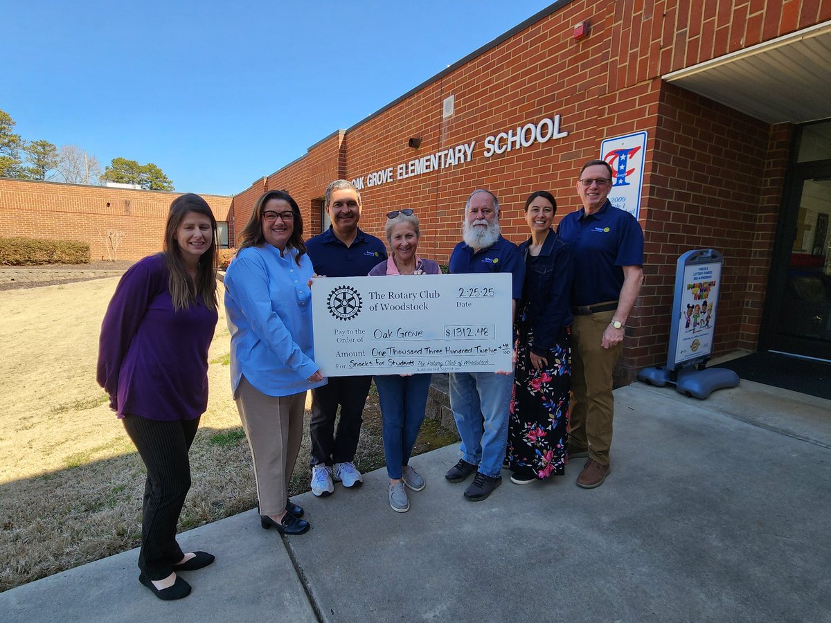 Thank you, Woodstock Rotary Club for your generous donations to go towards snacks for students in the pantry. We appreciate it!