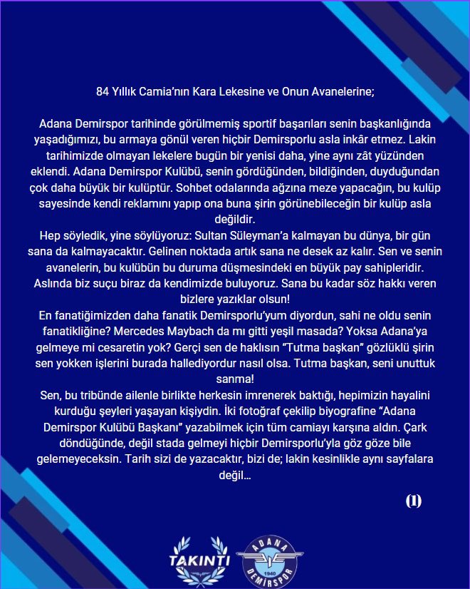 Takinti_01's tweet photo. AÇIKLAMAMIZDIR. https://t.co/A9xfi00Egi