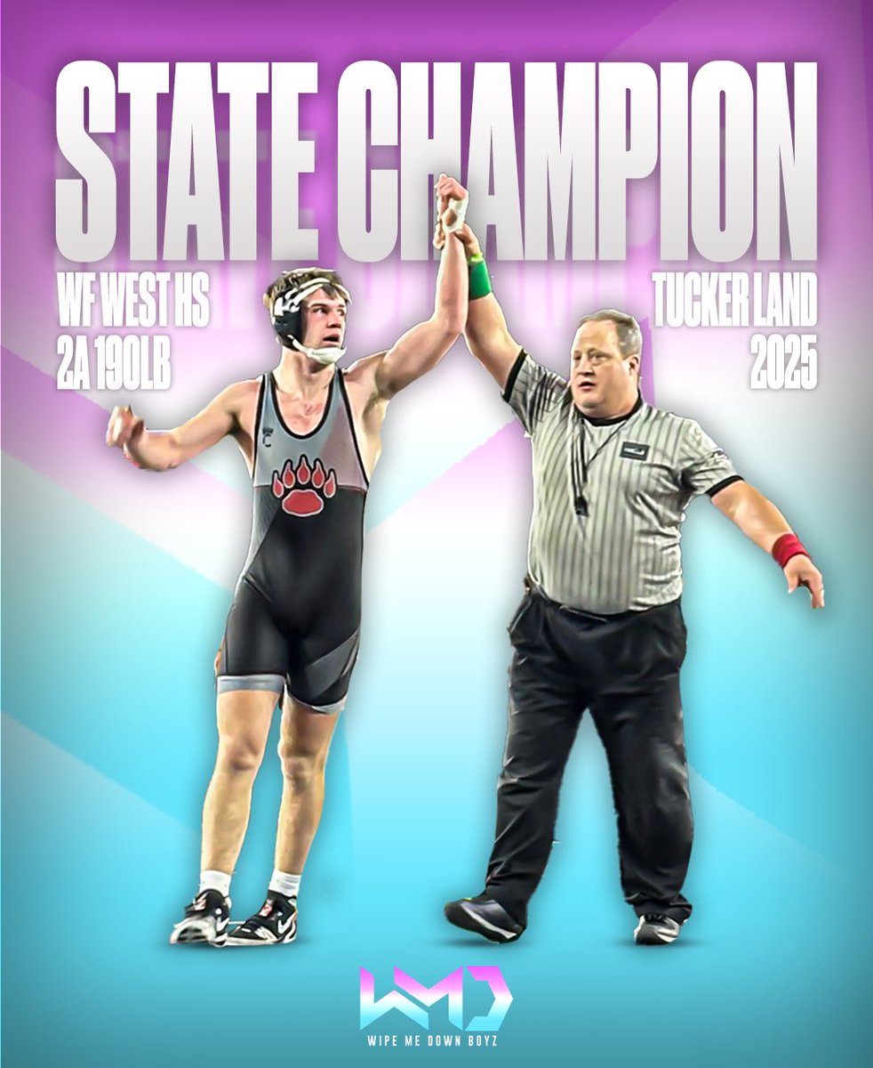 Congratulations to our very own <a href="/TuckerLand7/">Tucker Land</a> from W.F West High School on winning the 2A 190 lb Wrestling State Championship!
 
#WipeMeDownBoyz🤧

Graphic Design: <a href="/ptgraphics0/">Parker Titus</a>