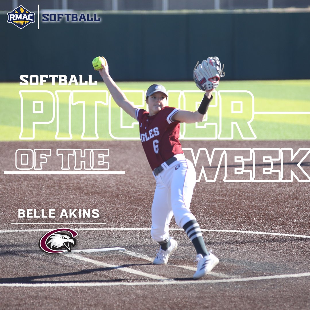 RMAC Softball Pitcher of the Week 🥎

<a href="/ChadronState_SB/">Chadron State Softball</a> Belle Akins! 

#EverythingElevated