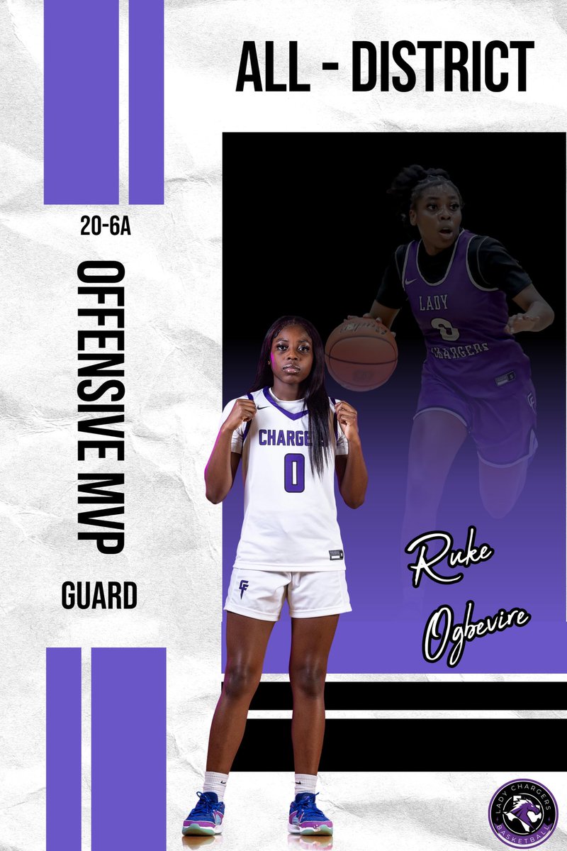 Congratulations to Ruke, the 20-6A Offensive Player of the Year and a well-deserved senior standout! Averaging over 23.7 points per game in district play, along with 5.8 rebounds and 5.4 assists, Ruke has truly shown what it take to elevate their game year after year. She’s one