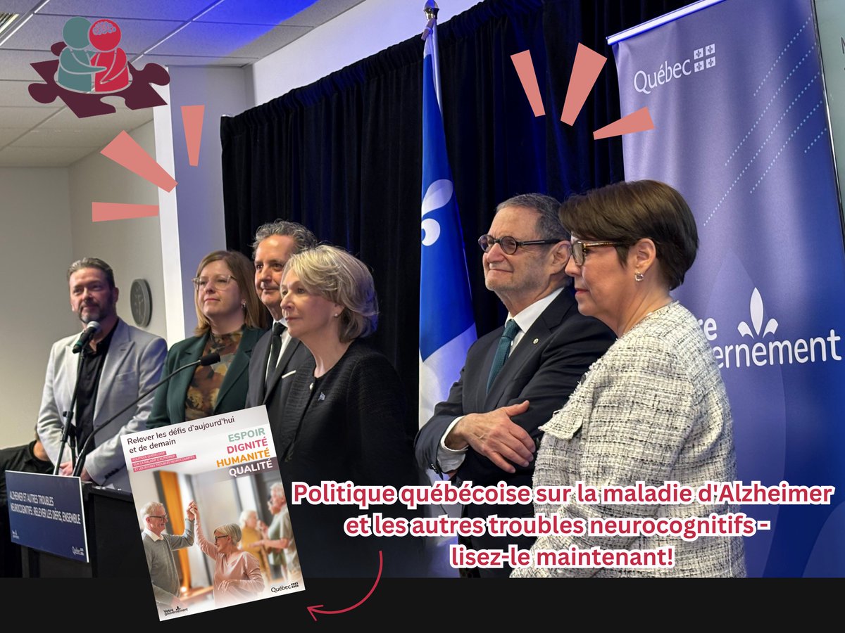La toute première politique sur l’Alzheimer au Québec a officiellement été lancée aujourd’hui ! Un grand pas en avant pour le soutien des personnes touchées et de leurs proches. #PolitiqueAlzheimer #Québec publications.msss.gouv.qc.ca/msss/document-… <a href="/IsabelleVedel/">Isabelle Vedel</a> <a href="/msss_qc/">MSSS</a>
