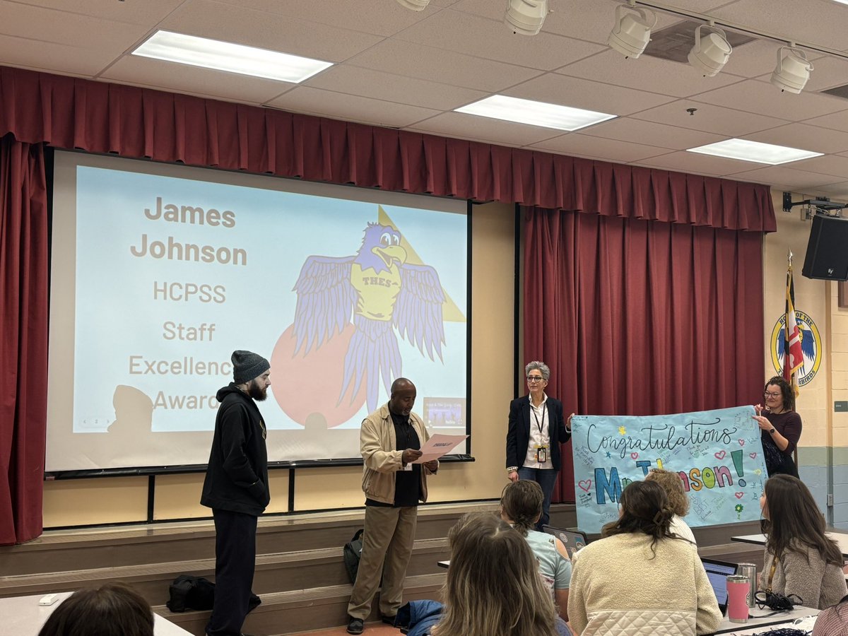 Congratulations to Mr. Johnson for being recognized for an HCPSS staff excellence award! We appreciate your dedication and hard work!