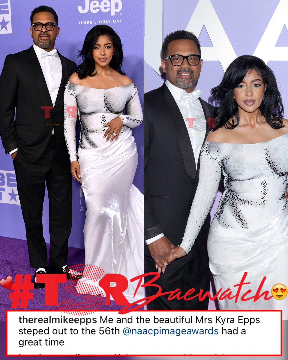 TheShadeRoom's tweet image. Mike Epps and his wife Kyra looked stunning on the NAACP Image Awards carpet! ❤️ #TSRStaffBD