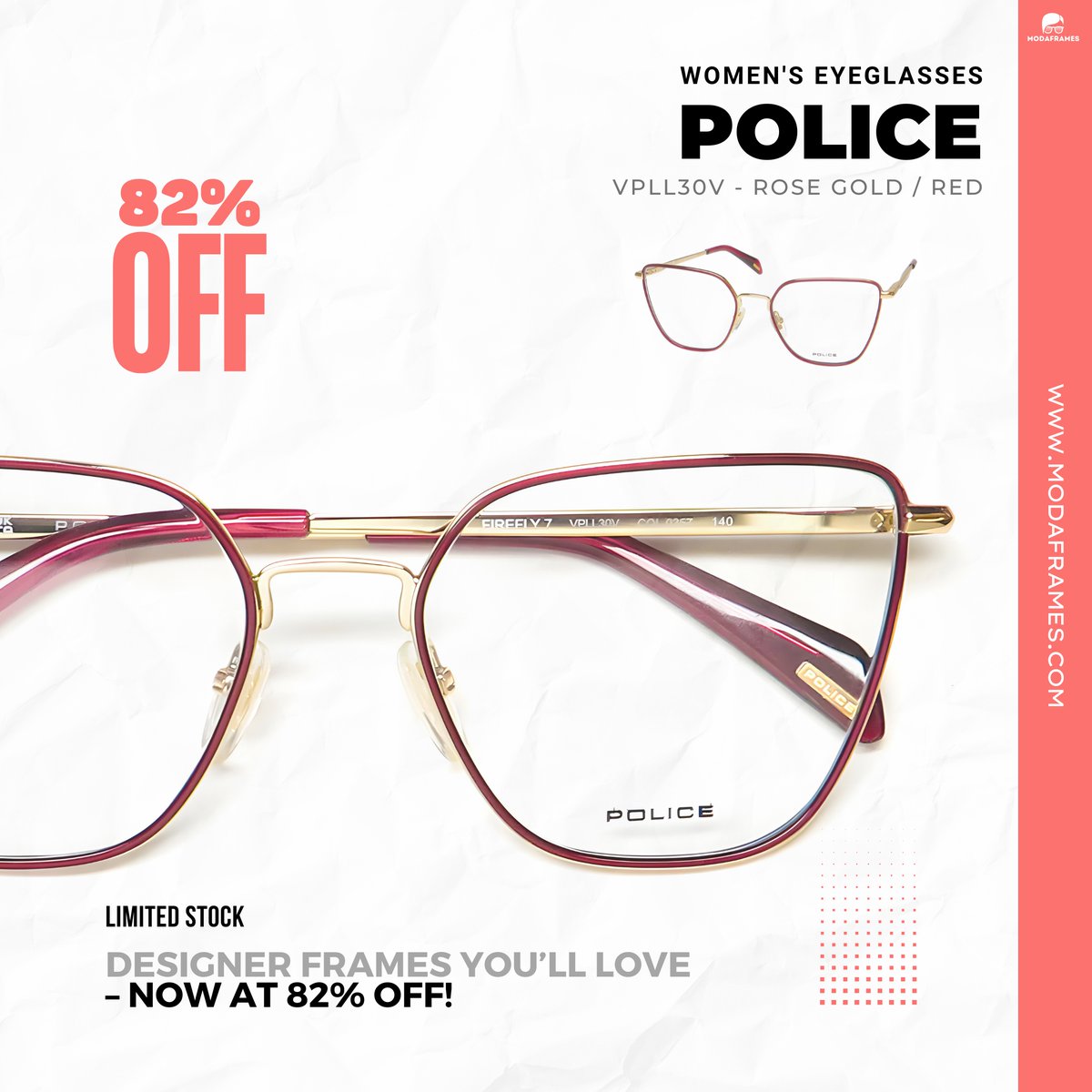 ModaFrames's tweet image. 🤯 Fun fact: These designer frames cost $370 in stores, but we&apos;re dropping them at $68! The Police Vpll30v butterfly frames are breaking the internet rn

👉 modaframes.com/products/polic…

📌 #EyewearDeals #ModaFrames
